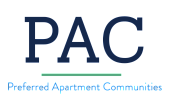 PAC logo with bold black lettering and five red stars symbolizing excellence.
