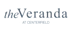 Elegant logo for The Veranda at Centerfield, featuring sophisticated typography and modern design.