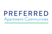 Logo for Preferred Apartment Communities featuring bold, modern font with a green underline.