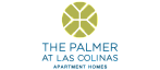 Elegant logo for The Palmer at Las Colinas Apartment Homes, featuring a modern green geometric emblem.