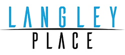 langley place beautiful logo with black gray and blue