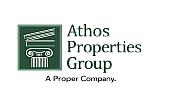 Logo of Athos Properties Group with a classical column design, emphasizing a sense of tradition and stability in real estate.