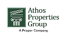Elegant Athos Properties Group logo with classical architectural design, highlighting sophistication and trust in real estate.