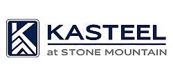 Modern Kasteel at Stone Mountain logo showcasing contemporary design in deep blue and white.