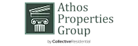 Elegant logo for Athos Properties Group featuring a classical column design, reflecting timeless sophistication.
