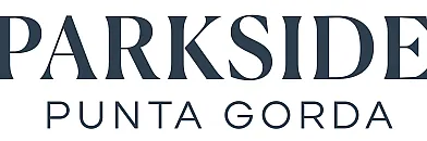 Elegant logo for Parkside Punta Gorda featuring sophisticated typography in navy blue.
