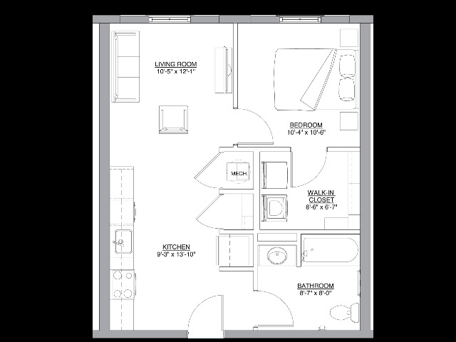 The Brenda, 1 bedroom