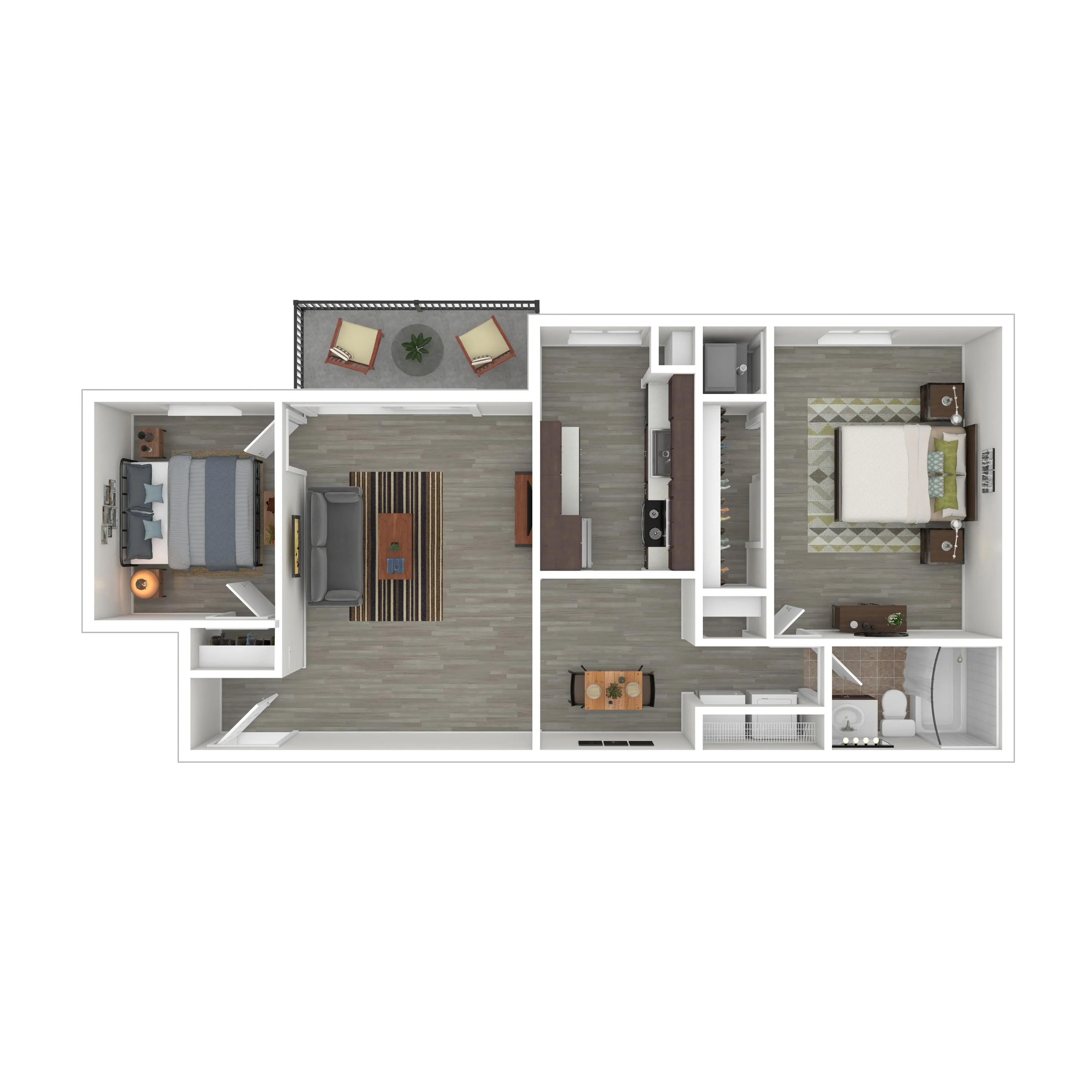 Terrace View 2Ax1 Apartment 3D