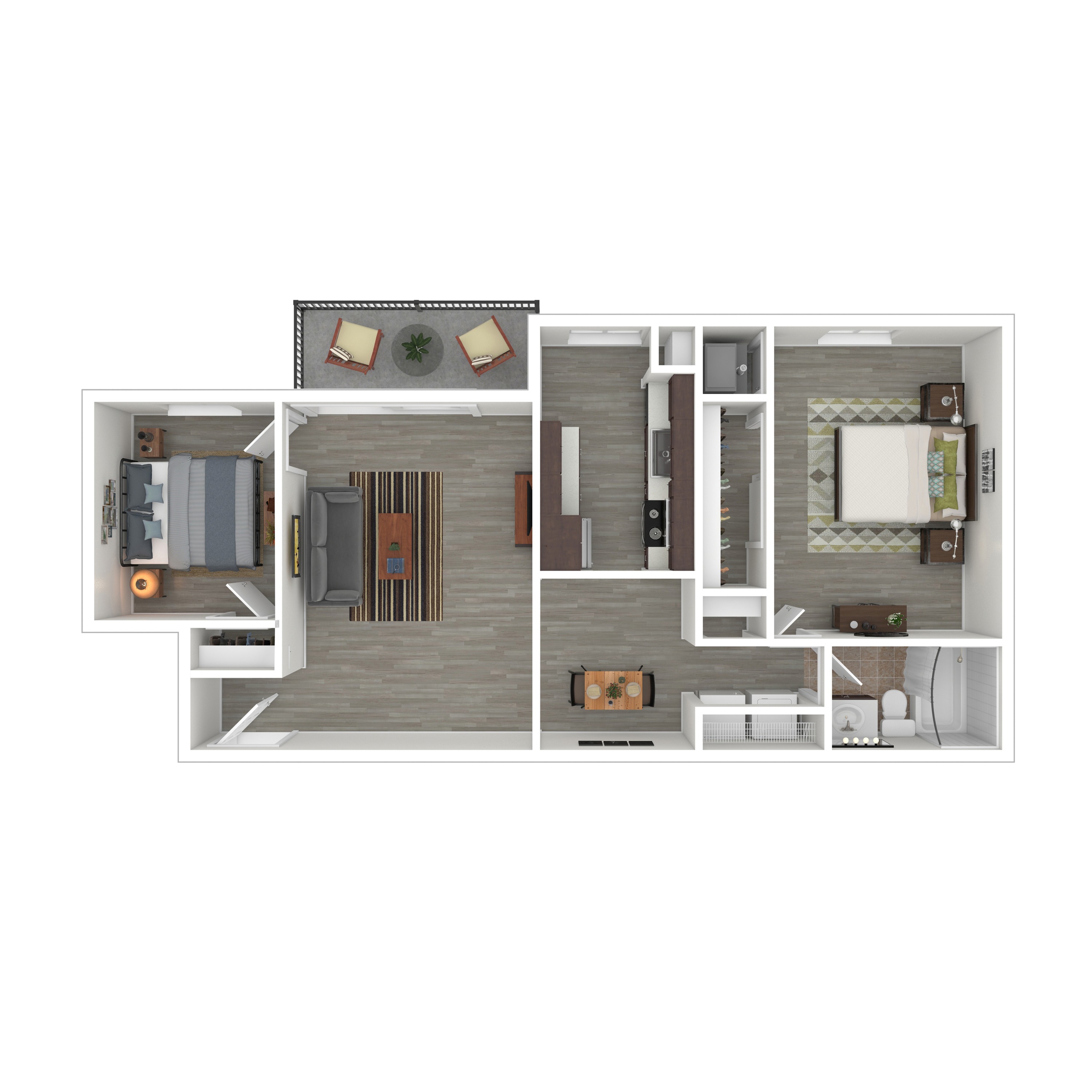 Terrace View 2Ax1 Apartment 3D