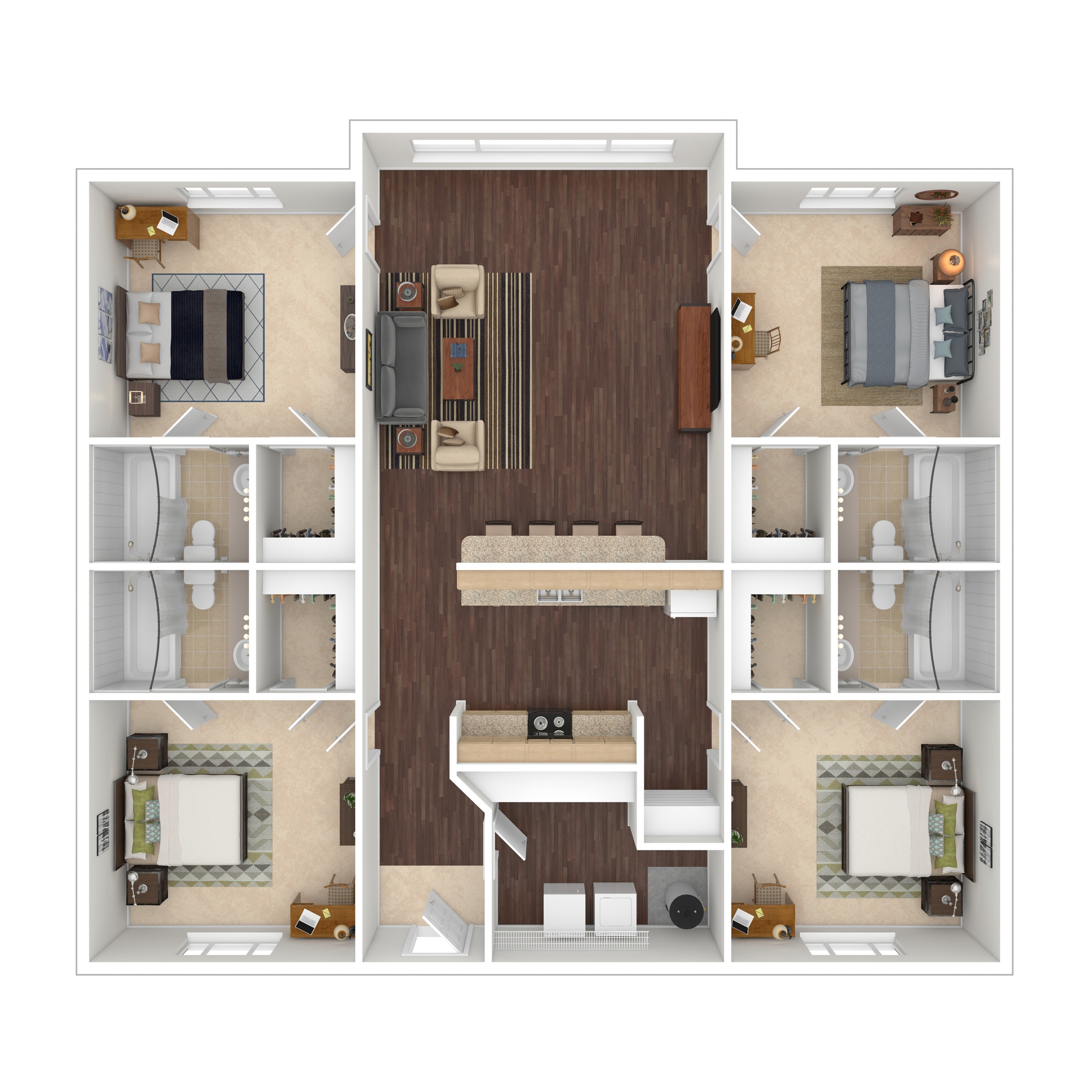 4x4 LC 3D Floorplan