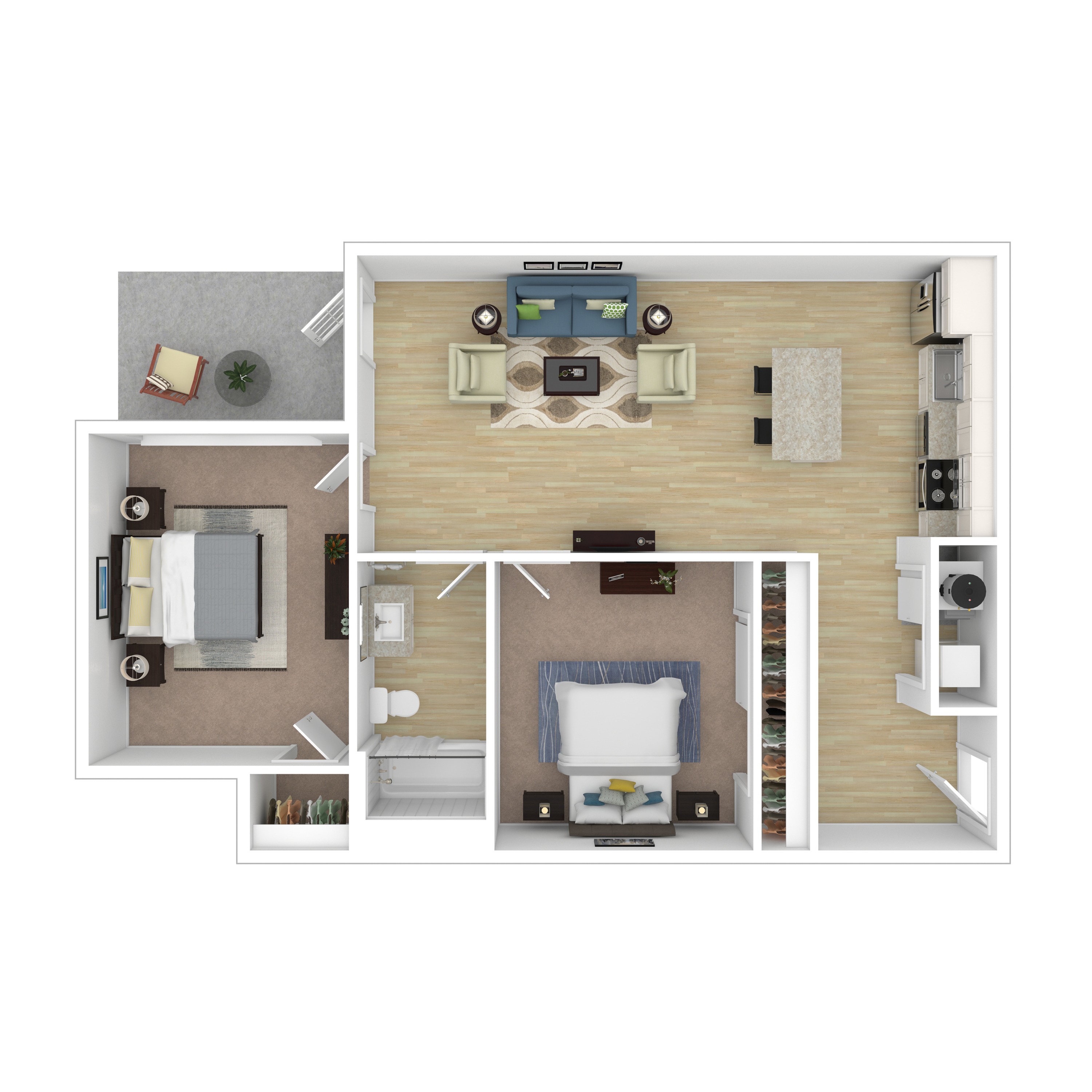 Carrie - 2x2-Jr2.2 - 3D Floorplan