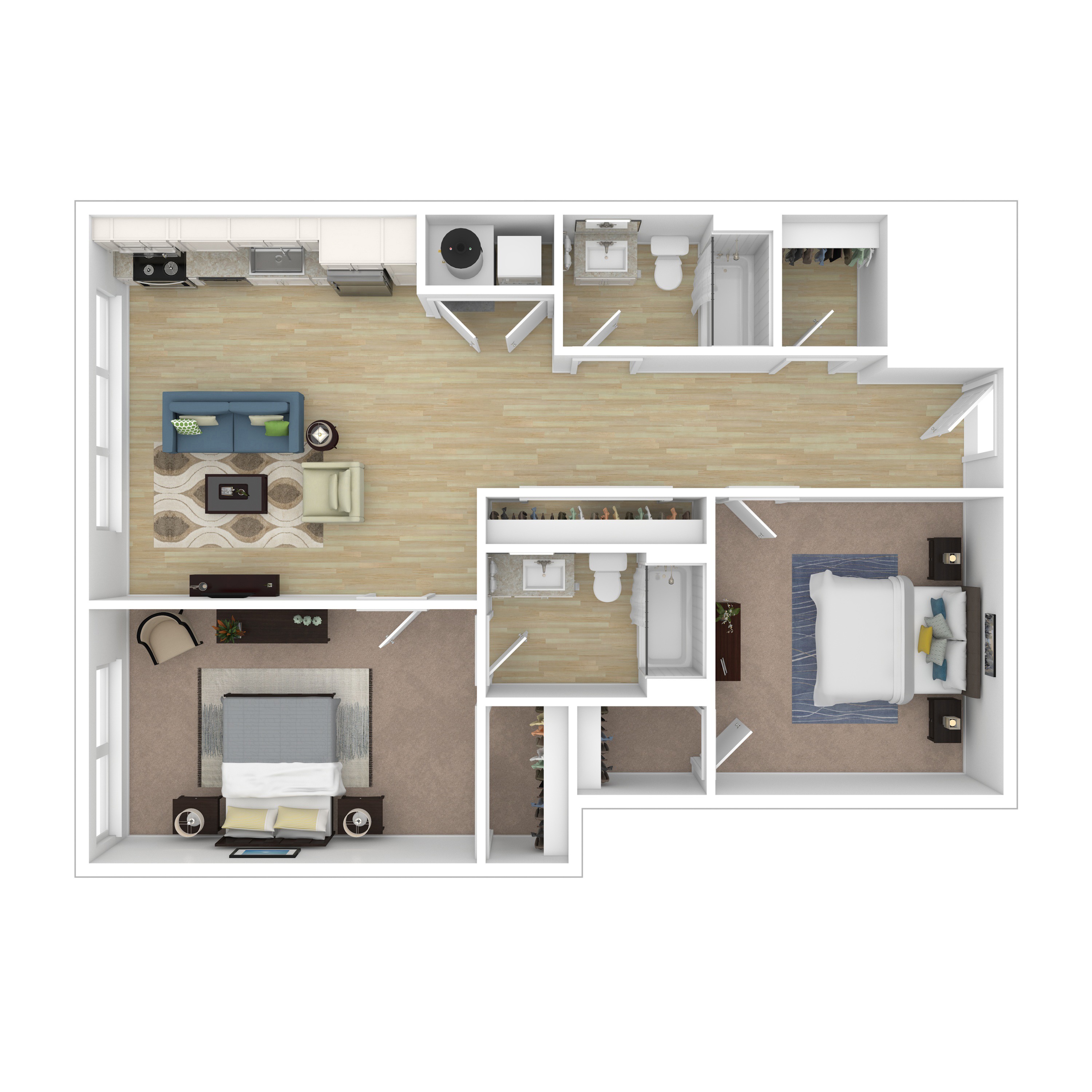 Edgar - 2x2-2B.4 - 3D Floorplan