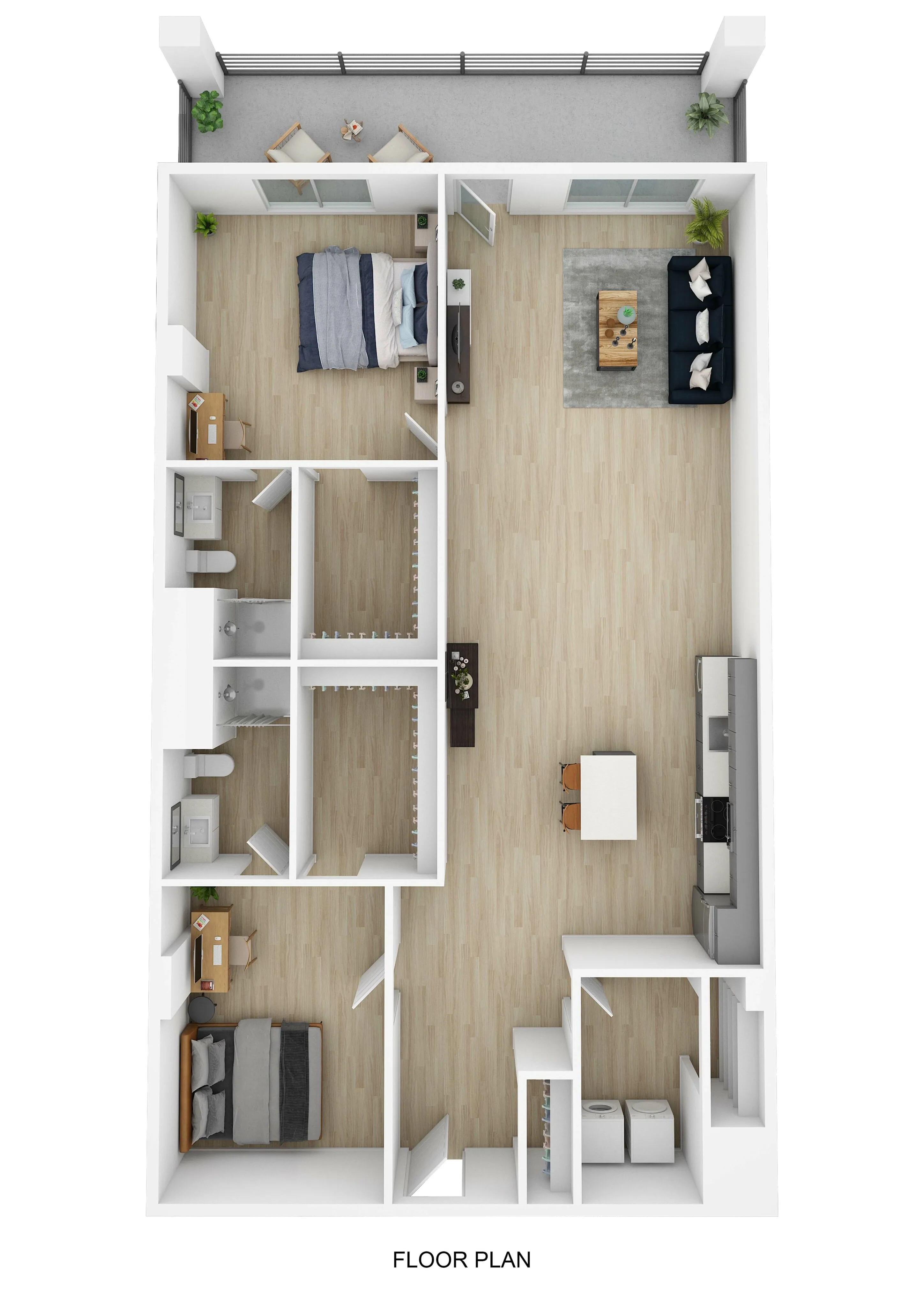 2 Bed 2 Bath A 3D