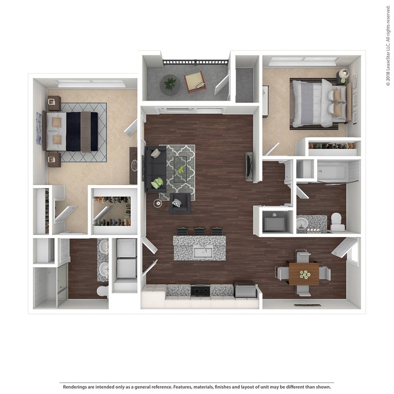 2 Bed 2 Bath B2