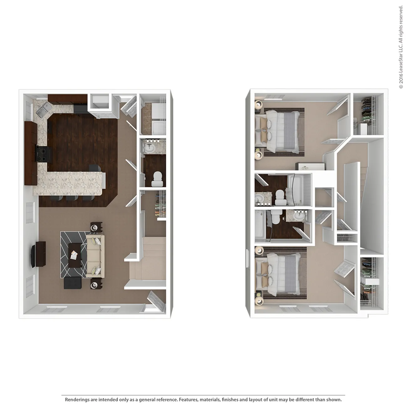2 Bed 2.5 Bath
