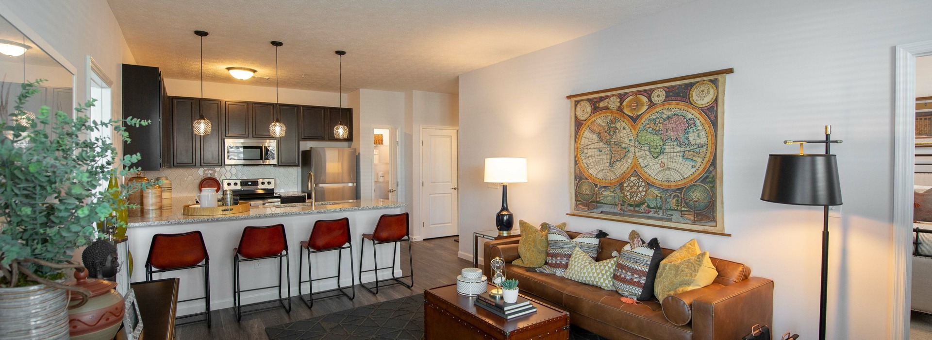 Graham Park at the Highlands Living Room and Kitchen