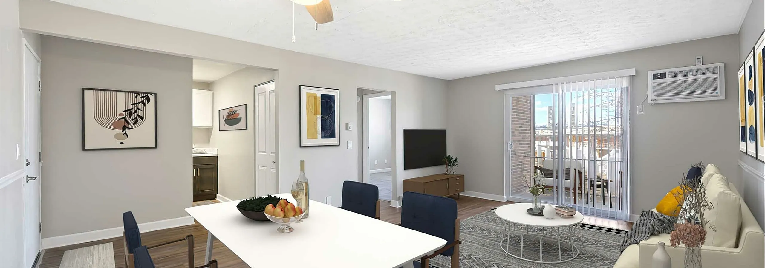 Flats on the Row | Dining Area Living Room