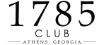 Elegant logo of 1785 Club in Athens, Georgia with bold typography.