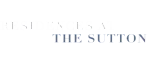 Elegant logo for 'Residences at The Sutton' in sophisticated gray and blue font.