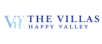 Elegant logo for The Villas in Happy Valley, featuring modern blue typography and design elements.