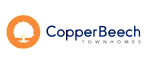Copper Beech Townhomes logo featuring a contemporary design with a stylized tree in an orange circle.