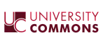 Elegant logo design for University Commons featuring stylized initials 'UC' in a modern, bold font.