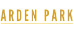 Elegant Arden Park logo in gold lettering, symbolizing luxury and sophistication.