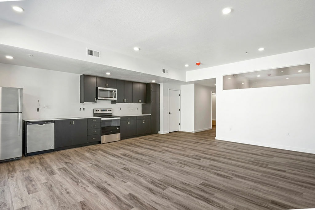 343 apartments slc A4 Kitchen and Living Room