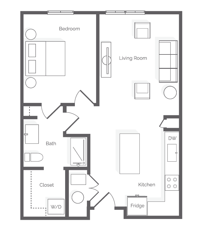 Furnished One Bedroom