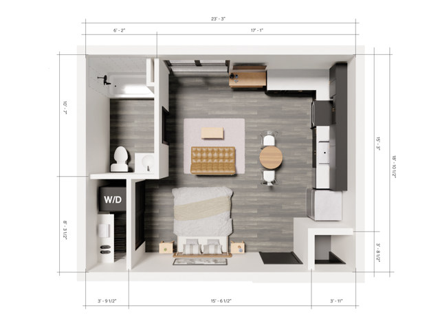 343 Apartments Salt Lake City Studio Unit S3-ADA