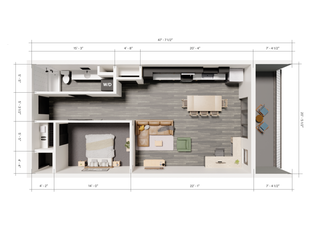 343 Apartments Salt Lake City 1 Bedroom Unit A5