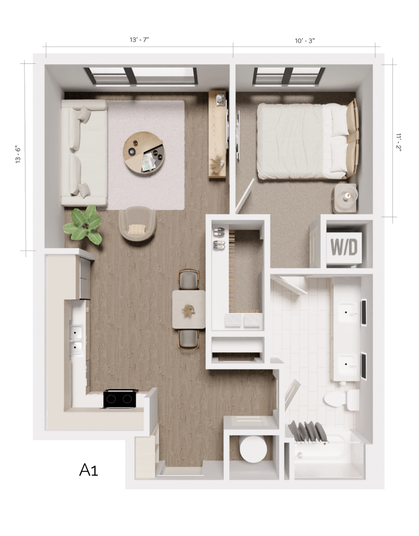 The Grandeur | A1 Juniper (1 Bedroom 1 Bath)