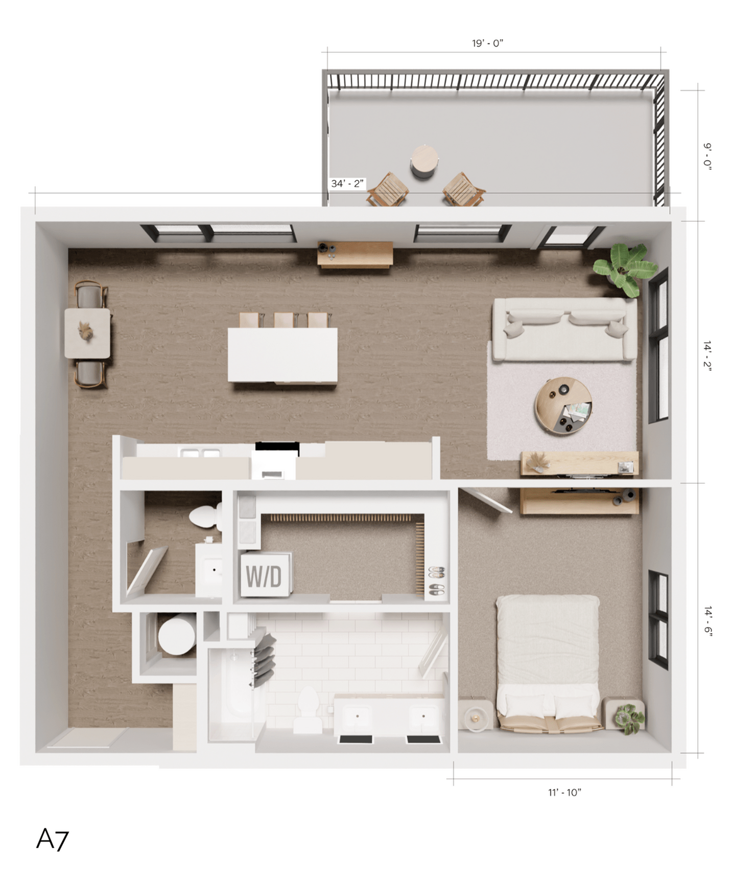 The Grandeur | A7 - Sequoia (1 Bedroom 1.5 Bath)