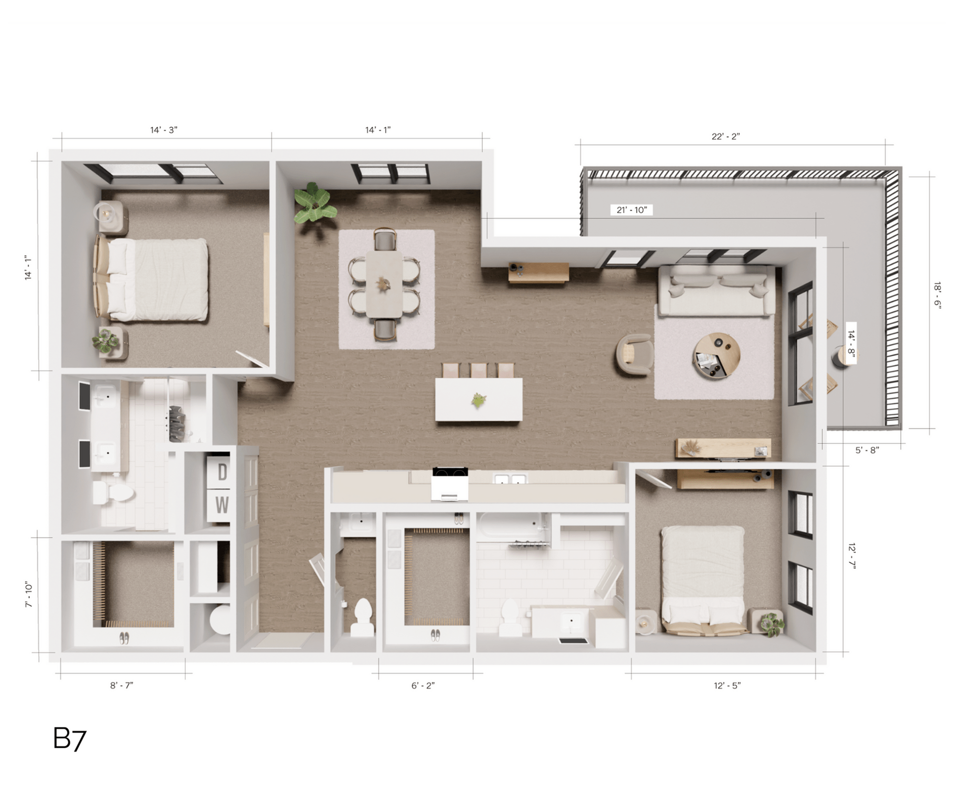 The Grandeur | B7 - Grandview (2 Bedroom 2.5 Bathroom)