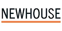 Minimalist NEWHOUSE logo with bold lettering and an elegant orange underline, exuding modern sophistication.
