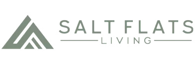 Chic logo of Salt Flats Living, showcasing modern, upscale design with elegant typography and a sleek graphic symbol.