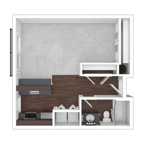 Studio Floor Plan | Dupont Wa Apartments | Trax at DuPont Station