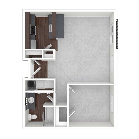 1 Bedroom Floor Plan | Dupont Washington Apartments | Trax at DuPont Station