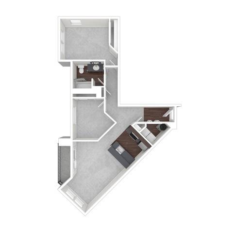 2 Bdrm Floor Plan | Apartments For Rent In Dupont Washington | Trax at DuPont Station