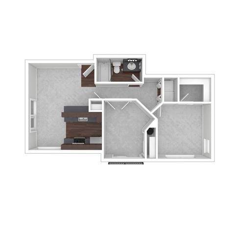 1 Bedroom Floor Plan | Dupont Wa Apartments | Trax at DuPont Station
