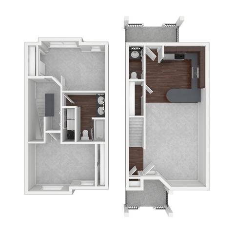 2 Bedroom Floor Plan | Dupont Wa Apartments | Trax at DuPont Station