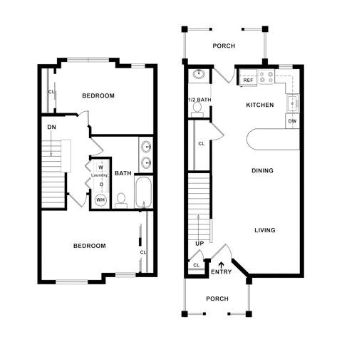 2 Bedroom Floor Plan | Dupont Wa Apartments | Trax at DuPont Station