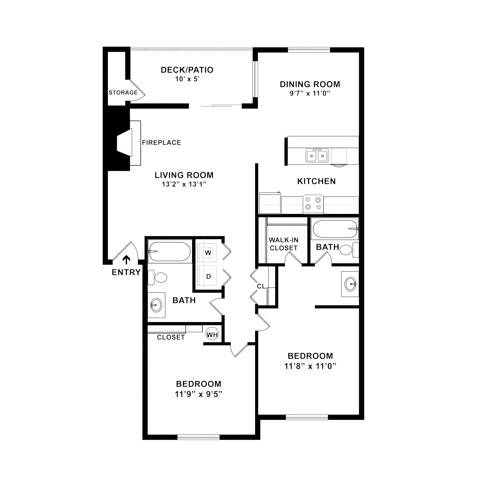 Two Bedroom Two Bath | Apartments in Everett WA | Charter Club