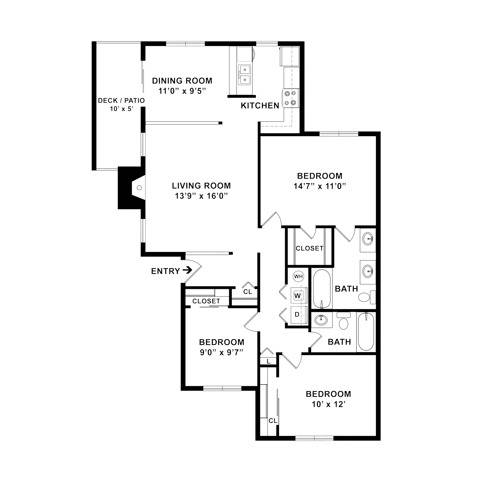 Three Bedroom Apartments | Everett WA | Charter Club
