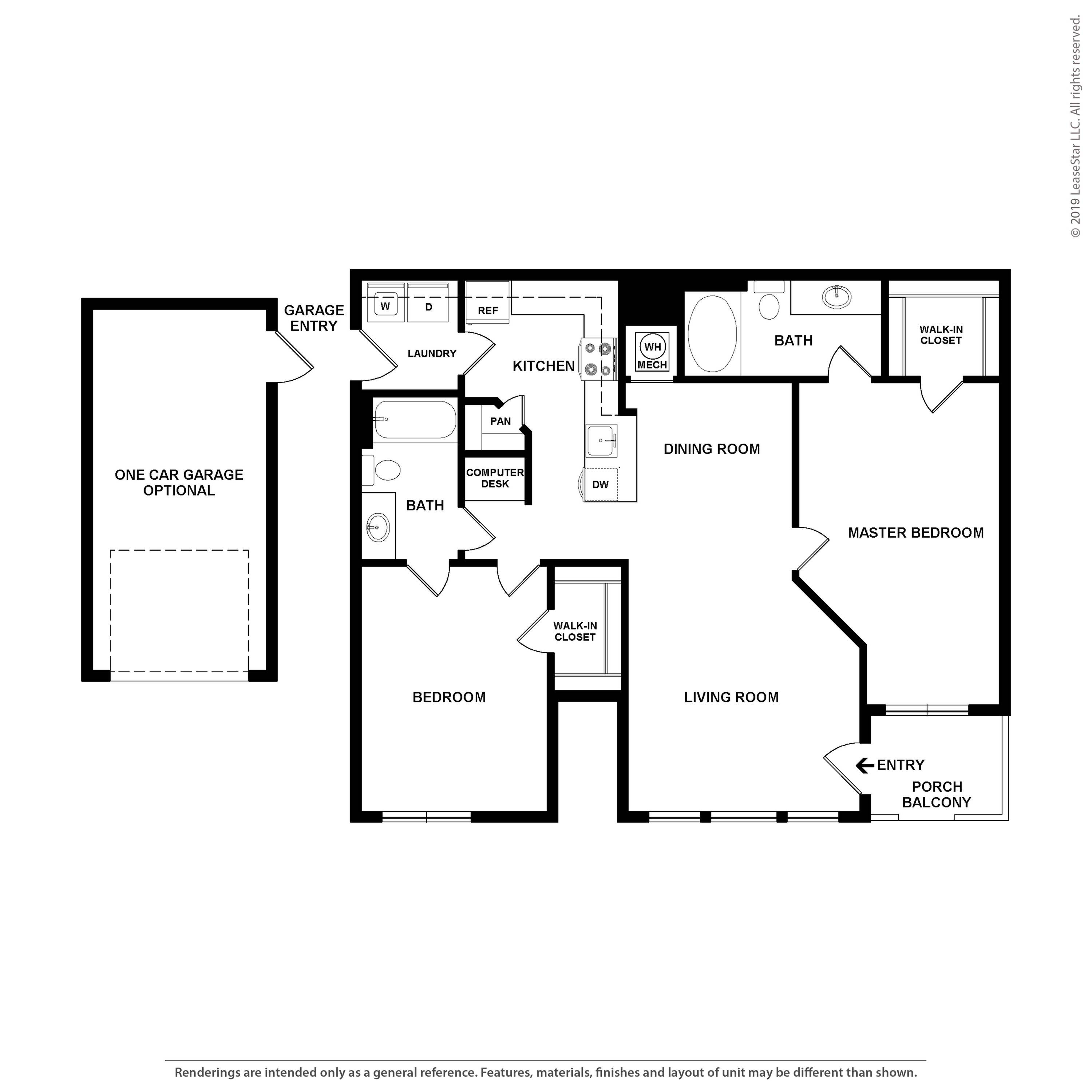 The Nantucket 2 Bed Apartment Hamptons at Woodland Pointe Apartments