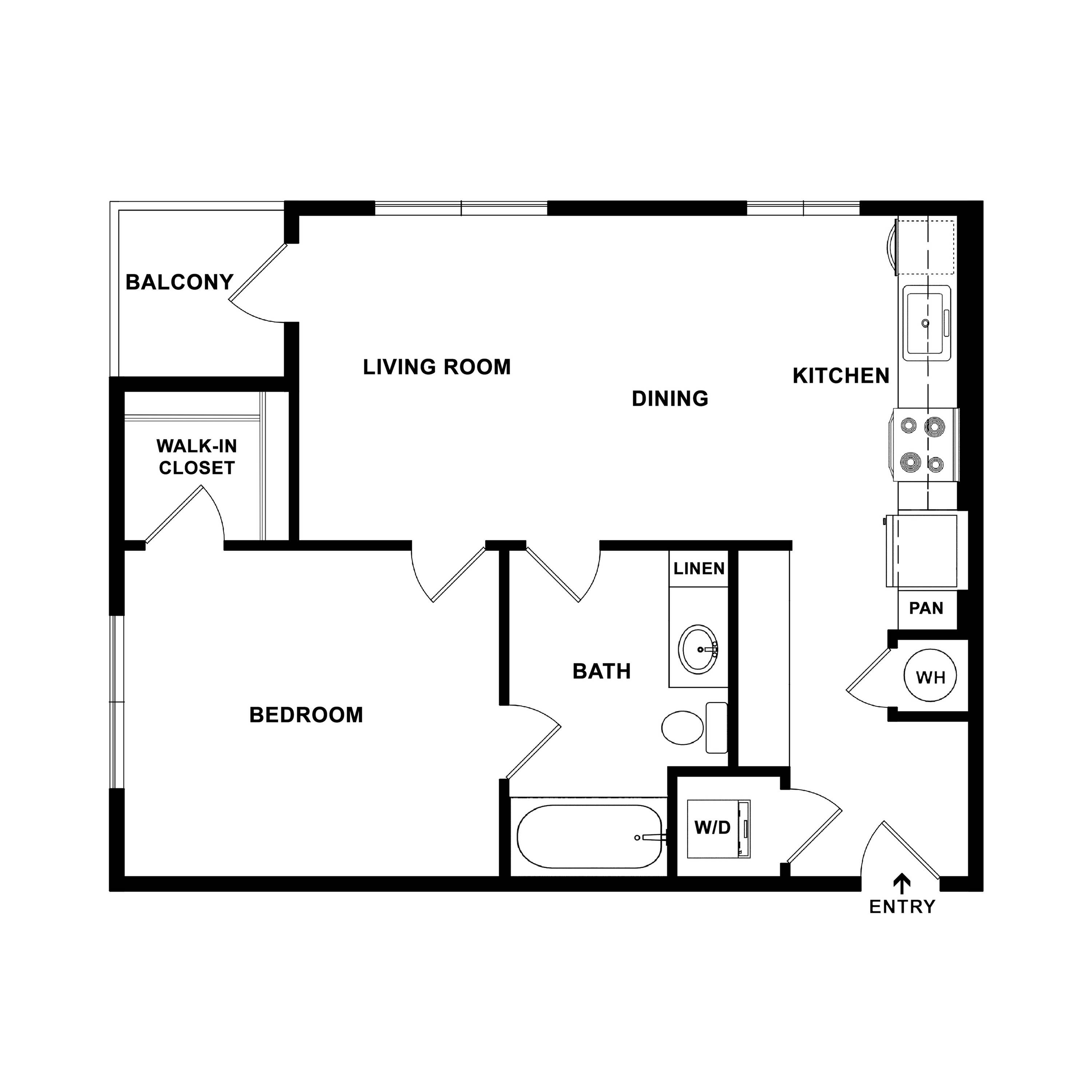 One Bedroom A3 1 Bed Apartment Martingale Apartments