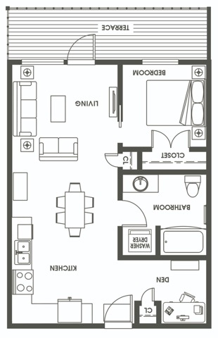One Bedroom One Bath A7 | 1 Bed Apartment | 624 Yale Apartments