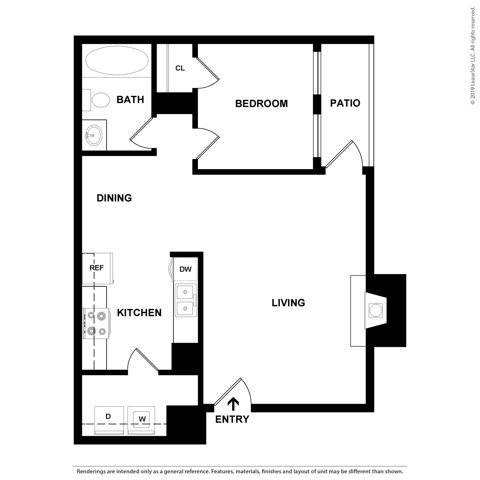 1 Bedroom Floor Plan | Apartments For Rent In Aurora Co | The Grove at City Center