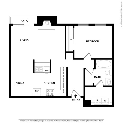 1 Bdrm Floor Plan | 2 Bedroom Apartments In Aurora Co | The Grove at City Center