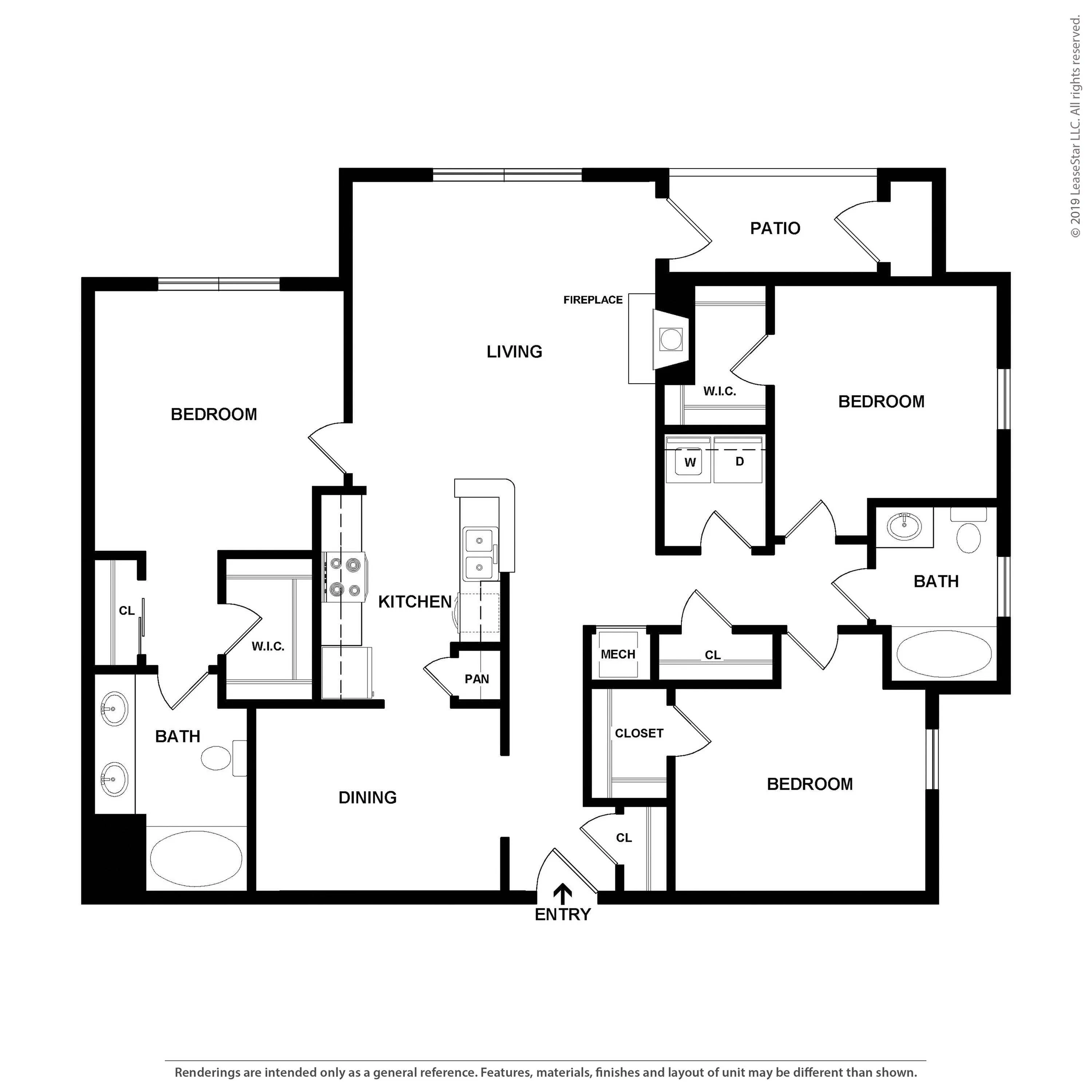 C1 3 Bed Apartment Stoneridge Farms at the Hunt Club Apartments